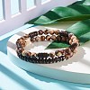 Natural Zebra Jasper & Synthetic Non-magnetic Hematite Beads Energy Stretch Bracelets Set BJEW-JB07142-02-4