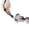 Natural & Synthetic Gemstone Chip Beads & Cowrie Shell Beads Braided Bead Bracelets BJEW-JB11834-01-3