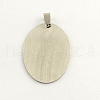 Non-Tarnish 201 Stainless Steel Oval Stamping Blank Tag Pendants STAS-S030-11-2