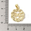 Rack Plating Brass Micro Pave Clear Cubic Zirconia Pendants KK-P267-11D-G-3