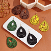 ANATTASOUL 4 Pairs 4Colors Wood Dangle Earrings for Women EJEW-AN0003-93-7