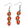 4Pairs Handmade Glass Seed Beads Dangle Earrings EJEW-TA00654-5