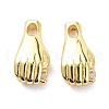 Brass Micro Pave Clear Cubic Zirconia Pendants ZIRC-P085-14G-1