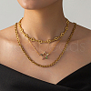 Stainless Steel & Brass Pave Colorful Cubiz Zirconia Star Pendant 3 Layered Hip-hop Fashion Necklaces for Women MU5744-3