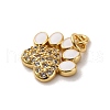 Brass Micro Pave Clear Cubic Zirconia & Enamel Pendants KK-Q098-30G-B-2
