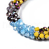 Bling Glass Beads Braided Stretch Bracelet BJEW-S144-004B-2