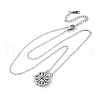 Clover 304 Stainless Steel Rhinestone Pendant Necklaces for Women NJEW-M107-03P-2