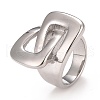 Non-Tarnish 304 Stainless Steel Interlocking Rectangle Chunky Ring for Men Women RJEW-B040-20P-1