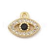 Rack Plating Leaf Brass With Rhinestone KK-S407-06G-1