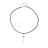 Alloy Sword Pendant Necklace with Waxed Cords NJEW-JN04473-3