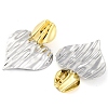 304 Stainless Steel Textured Heart Stud Earrings for Women EJEW-U023-10GP-3