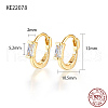 925 Sterling Silver Pave Cubic Zirconia Rectangle Hoop Earrings for Women CA6566-3-1