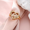 Heart with Flower Hollow Out Brass Finger Rings FS-WG99C3E-04-2