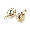 Natural Paua Shell & Epoxy Resin Pendants KK-E794-02G-02-2