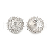Flower Brass Micro Pave Clear Cubic Zirconia Bead Caps KK-V008-30P-1