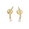 925 Sterling Silver Clear Cubic Zirconia Stud Earrings EJEW-Q032-01E-G-4