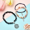 DIY Natural Crazy Agate & Fire Crackle Agate Stretch Bracelet Making Kit DIY-YW0008-49-6