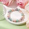 8mm Round Polished Shell Pearl Stretch Bracelets BJEW-JB10878-01-2
