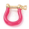 Brass Enamel D-Ring Anchor Shackle Clasps KK-P201-01G-E-1