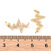 Brass Micro Pave Clear Cubic Zirconia Connector Charms KK-U017-01A-G-3