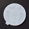 Flat Round with Turtoise Pattern Cup Mat Silicone Molds DIY-M039-06-3