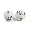 Spray Painted Wood European Beads WOOD-F017-09A-2