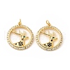 Brass Micro Pave Cubic Zirconia Pendants KK-H441-26G-2