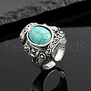 Tibetan Style Alloy Adjustable Cuff Rings for Men FS-WGCCCDE-01-1