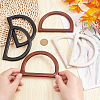   6Pcs 3 Colors D Shaped Plastic Imitation Wood Bag Handles Sets FIND-PH0010-55-3