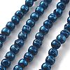 Electroplated Natural Lava Rock Beads Strands G-A251-B01-01E-2