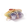Chakra Natural Mixed Stone Pendants PALLOY-JF01878-02-4