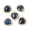 Natural Mixed Gemstone Faceted Heart Pendants G-I382-03G-2