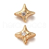 Brass Micro Pave Clear Cubic Zirconia Beads KK-Z112-24G-1