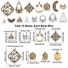 SUNNYCLUE 60Pcs 15 Style Tibetan Style Alloy Chandelier Components Links TIBE-SC0001-73-2