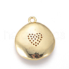 Golden Plated Brass Micro Pave Cubic Zirconia Pendants KK-F809-07G-02-2