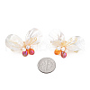 Natural White Shell & Pearl Butterfly Brooch Pin JEWB-T004-01G-5