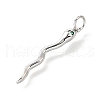 Snake Brass Micro Pave Cubic Zirconia Pendants KK-V007-007P-01-2