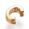 Golden Plated Brass Micro Pave Cubic Zirconia Slide Charms ZIRC-L075-61C-G-2