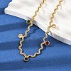 304 Stainless Steel Rope Chain Colorful Cubic Zirconia Tassel Necklaces for Women NJEW-V015-01G-D-4