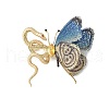 Snake & Butterfly Brass Micro Pave Cubic Zirconia Brooches JEWB-V003-04G-2