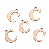 Ion Plating(IP) 304 Stainless Steel Alphabet Charms STAS-H122-C-RG-2