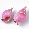 Spray Paint & Electroplate Spiral Shell Pendants X-SHEL-N026-11-4