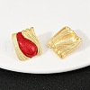 Brass Rectangle Stud Earrings EJEW-S277-05G-2