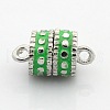 Platinum Plated Column Alloy Enamel Magnetic Clasps with Loops X-ENAM-P098-08-2
