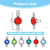 120Pcs 6 Colors 304 Stainless Steel with Glass Connector Charms STAS-HS0001-03-2
