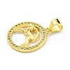 Brass Micro Pave Cubic Zirconia Pendants KK-K354-03G-01-2