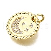 Brass Micro Pave Clear Cubic Zirconia Charms KK-V011-53G-2