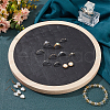 92-Slot Wooden Ring Jewelry Display Round Tray EDIS-WH0030-20B-4