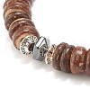 Coconut & Synthetic Hematite Stretch Bracelet BJEW-JB07990-5