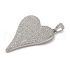 Brass Micro Pave Clear Cubic Zirconia Pendants KK-U076-17P-2